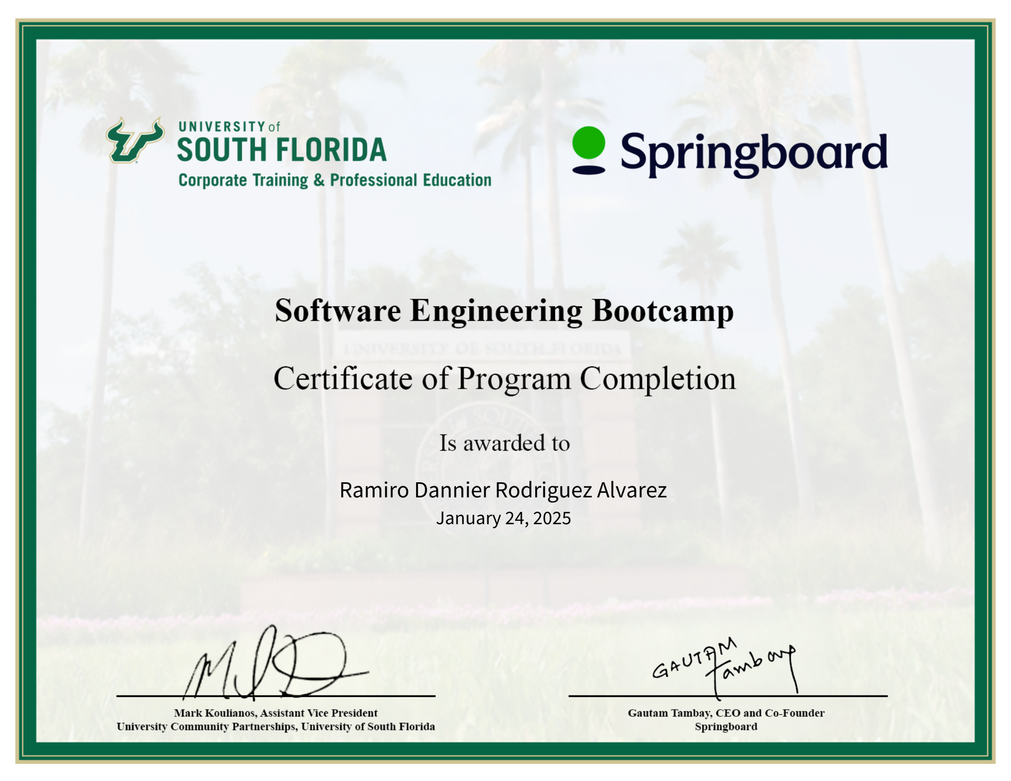Usf Software React App